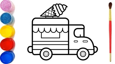 冰淇淋车的画法图片