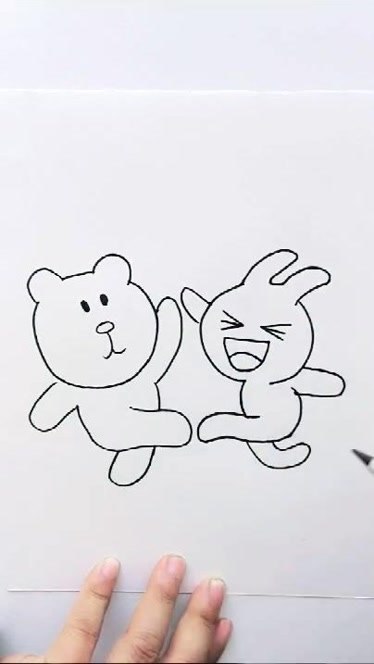 布朗熊和可妮兔愿你找到那个可以一起简单幸福下去的人沫沫卡通简笔画