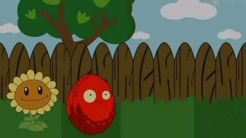 红色的坚果原来是坚果炸弹 植物大战僵尸卡通动画