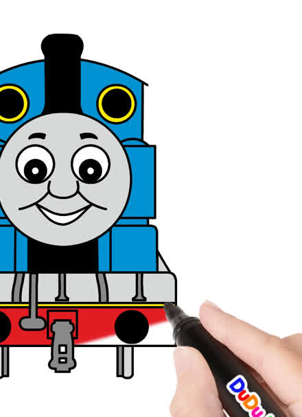 托马斯小火车画画步骤图片