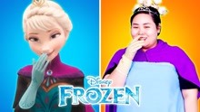 动画模仿秀：冰雪公主简直太漂亮了，没想到女孩竟然模仿！