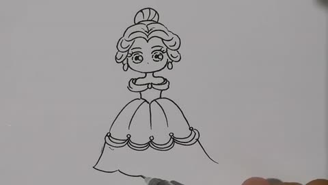 贝儿公主简笔画,集齐迪士尼公主