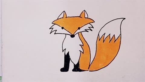 狐狸跑简笔画图片