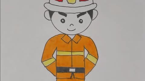 怎么画消防员的画图片