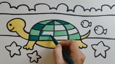 每天学一幅简笔画,小乌龟简笔画,您学会了吗