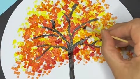美术棉签点画树的教案图片