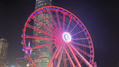 文旅行业创意显示 香港中环摩天轮 直径86米p10圆形屏
