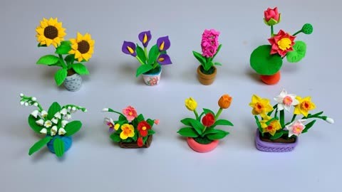 教你用粘土制作超多好看的花朵!