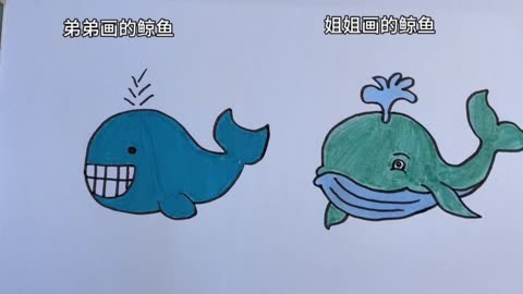 儿童动物简笔画教程——鲸鱼