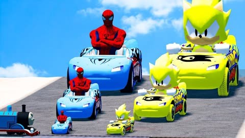 儿童动画:索尼克vs蜘蛛侠!谁能在赛车大闯关中笑傲群雄?