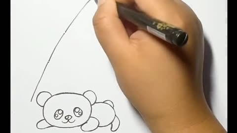 可爱熊猫简笔画!